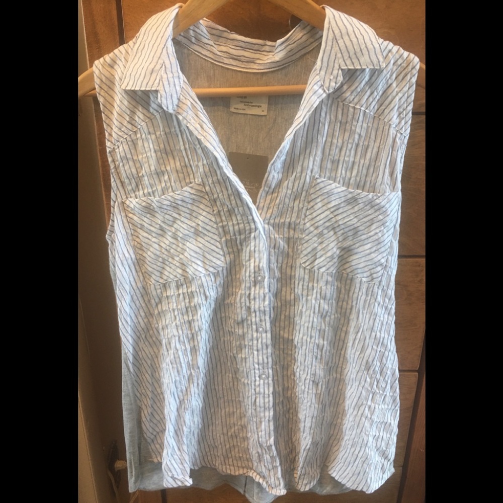ANTHROPOLOGIE DREW SLEEVELESS BUTTON DOWN